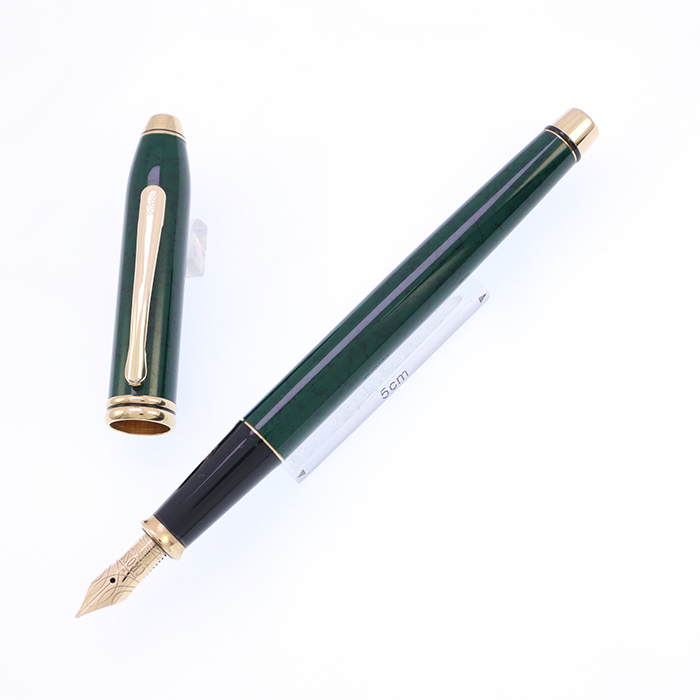 中古)CROSS クロス 万年筆 タウンゼント マーブルグリーンラッカー M