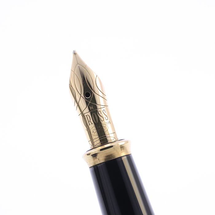 CROSSクロス万年筆タウンゼント マーブルグリーン 14K585 ゴールド金具 中古)CROSS クロス 万年筆 タウンゼント マーブルグリーンラッカー M