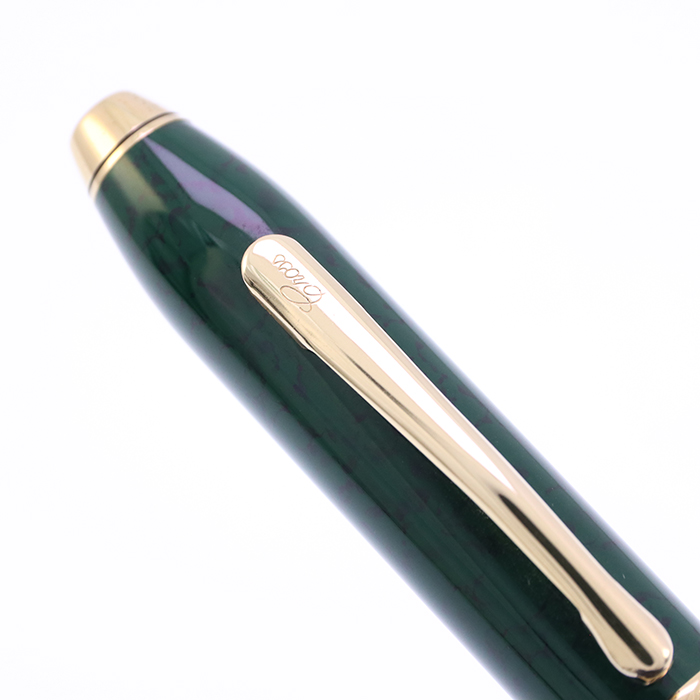 中古)CROSS クロス 万年筆 タウンゼント マーブルグリーンラッカー M
