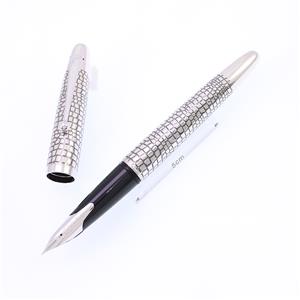 中古)PILOT パイロット 万年筆 シルバーン 石だたみ 細字（商品ID 
