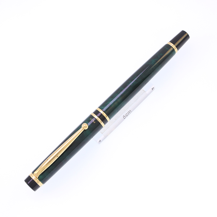 中古)PILOT パイロット 万年筆 グランセ ブラック&グリーン ゴールド