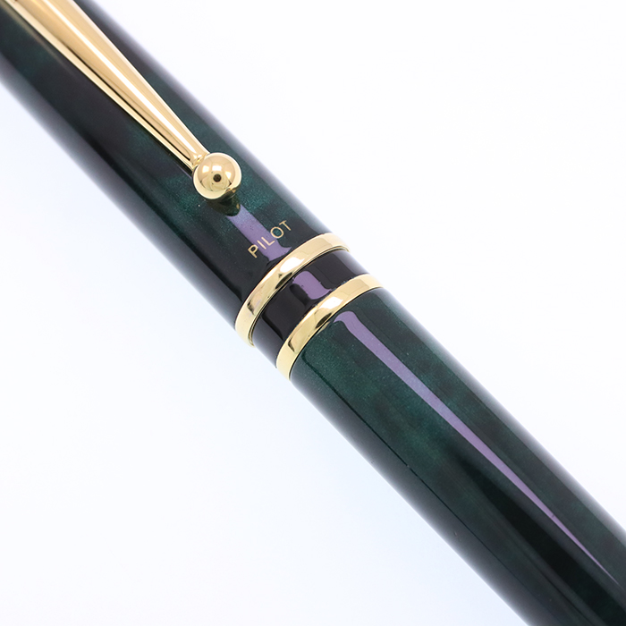 中古)PILOT パイロット 万年筆 グランセ ブラック&グリーン ゴールド