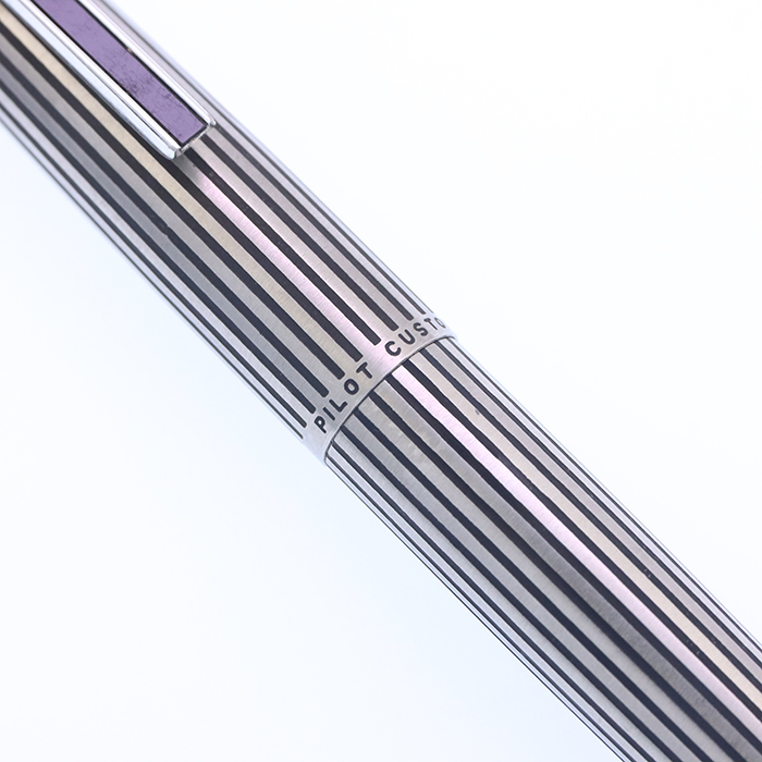 廃盤パイロットカスタムPILOT CUSTOMストライプ 18k-WG 中古)PILOT パイロット 万年筆 カスタム ストライプ 18KWG/細字