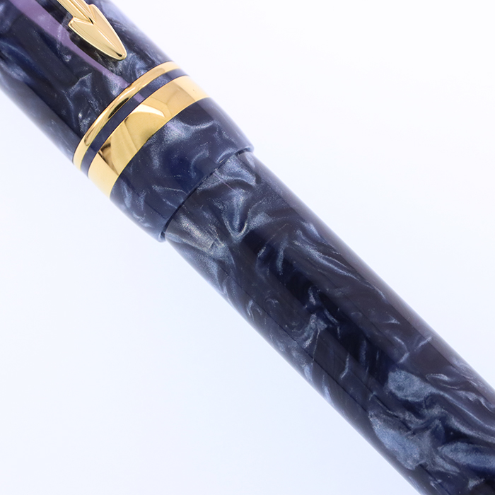 パーカー 万年筆 デュオフォールド インターナショナル マーブルブルー 中古)PARKER パーカー 万年筆 デュオフォールド マーブルブルー