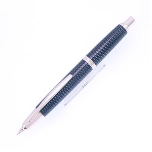 万年筆 キャップレス 絣 紺 中字