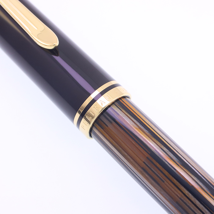 中古)Pelikan ペリカン 万年筆 スーベレーン M800 茶縞 EF（商品ID