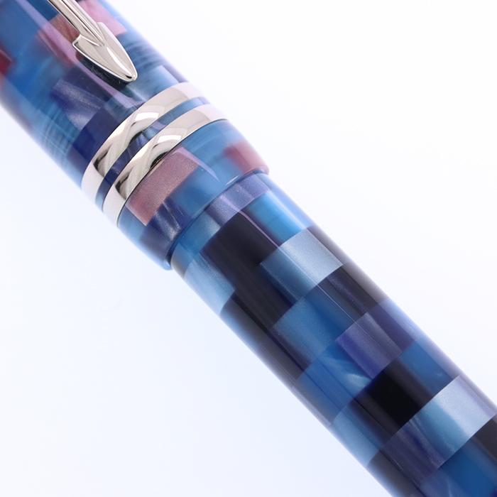 中古)PARKER パーカー 万年筆 デュオフォールド チェック ブルーPT