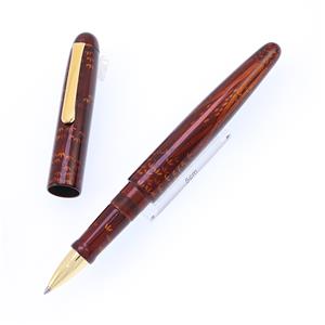 NAKAYA 中屋万年筆 ボールペン ライターモデル ロング 溜透かし塗り 竹林 (赤溜･二層) メイン