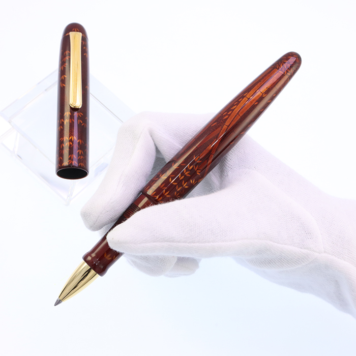 中屋万年筆　ボールペン　名入り　鴇溜色 予告 LINE先行販売】中屋万年筆 背鰭Ver.2 鴇溜/赤溜 | 筆記具専門店