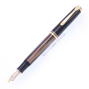 ペリカン 400NN M＆K 茶縞 14C-F 万年筆 中古 Pelikan ペリカン 万年筆 #400 14C585 14K茶縞 M 20