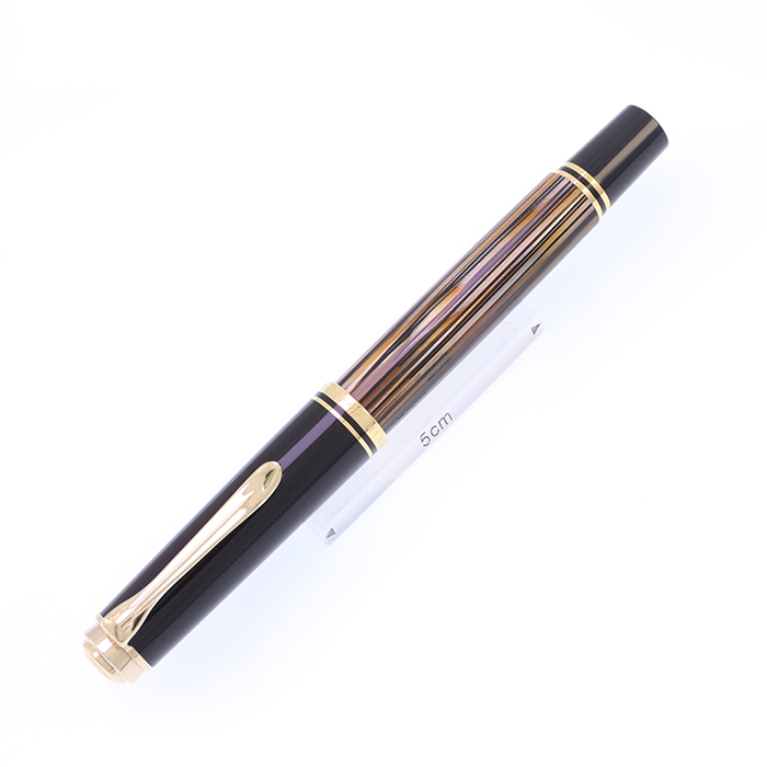 中古)Pelikan ペリカン 万年筆 スーベレーン M400 茶縞 EF（商品