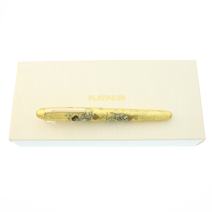 中古)PLATINUM プラチナ 万年筆 #3776 センチュリー 金沢箔 風神雷神