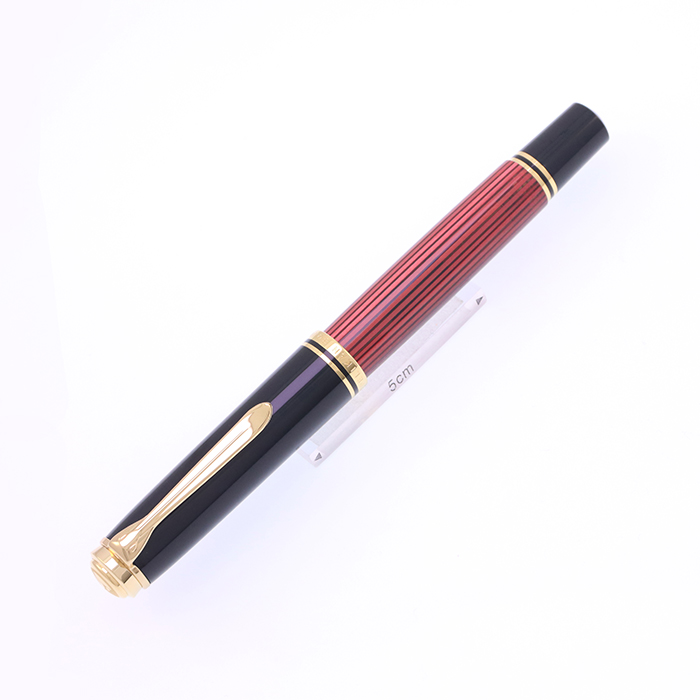 中古)Pelikan ペリカン 万年筆 スーベレーン M800 レッドストライプ M