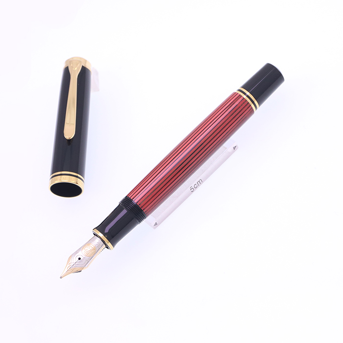中古)Pelikan ペリカン 万年筆 スーベレーン M800 レッドストライプ M