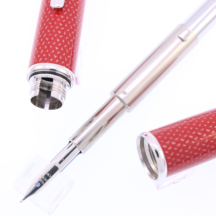中古)PILOT パイロット 万年筆 キャップレス 絣 朱 中字（商品ID