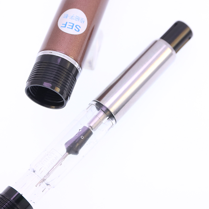 中古)PILOT パイロット 万年筆 エラボー ブラウン 軟極細字 (金属軸
