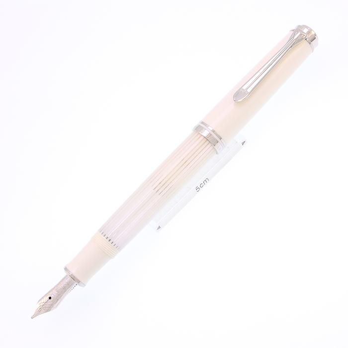 【極美品】ペリカン 万年筆 スーベレーン M605 ホワイトストライプ14K M 中古)Pelikan ペリカン 万年筆 スペシャルエディション スーベレーン