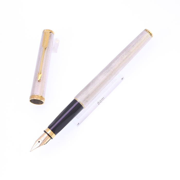中古)PARKER パーカー 万年筆 プリミア シルバー グレンドルジュ F