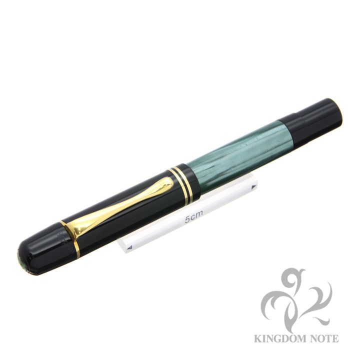 ☆ペリカン Pelikan 万年筆 グリーンマーブル ペン先F 中古 ☆ペリカン