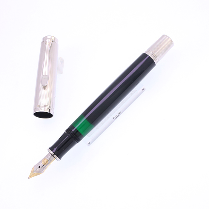 中古)Pelikan ペリカン 万年筆 スーベレーン M420 シルバー/ブラック B