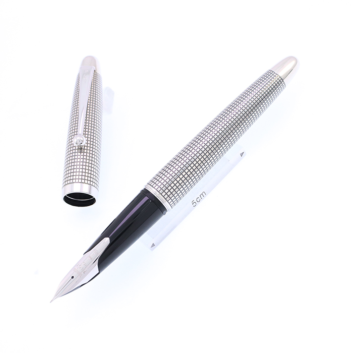 パイロット 万年筆 シルバーン 格子 細字