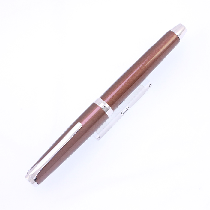 【はこぽす対応商品】 中古)PILOT パイロット 万年筆 エラボー ブラウン 軟細字 (金属 筆記具