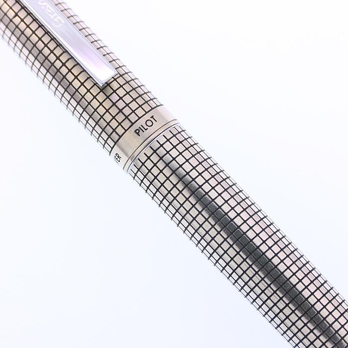 中古)PILOT パイロット 万年筆 グランディ スターリングシルバー 格子