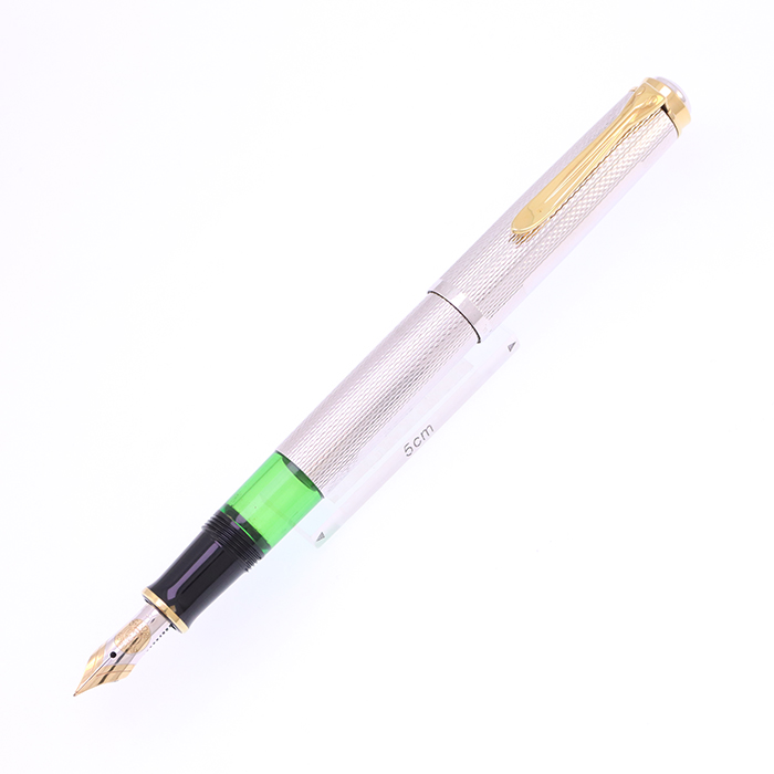 中古)Pelikan ペリカン 万年筆 150周年記念 M750 ロールシルバー F (EN