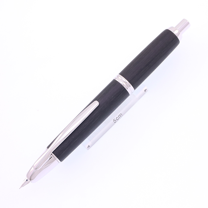 中古)PILOT パイロット 万年筆 キャップレス 木軸 ブラック 極細字