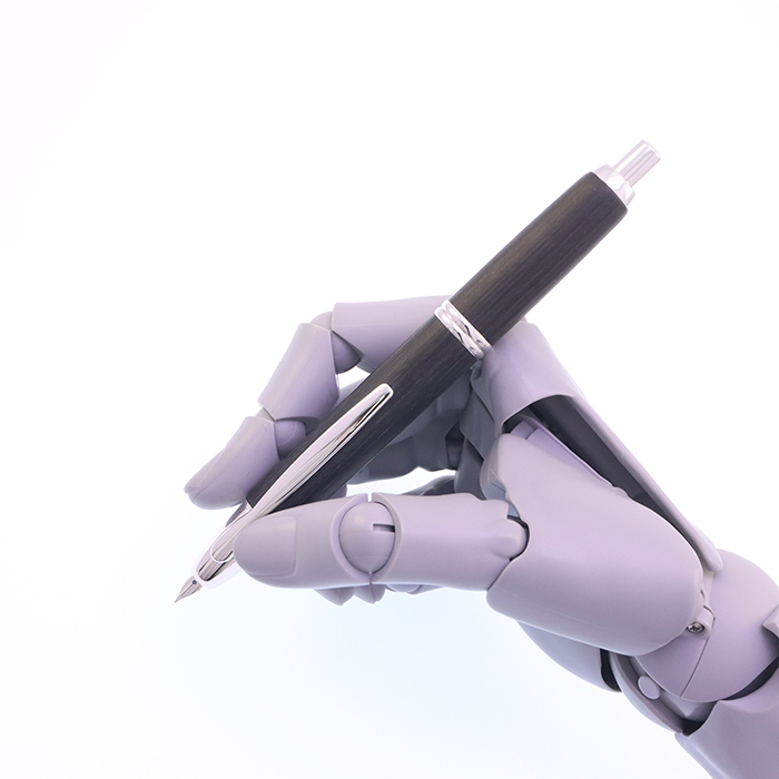 中古)PILOT パイロット 万年筆 キャップレス 木軸 ブラック 極細字