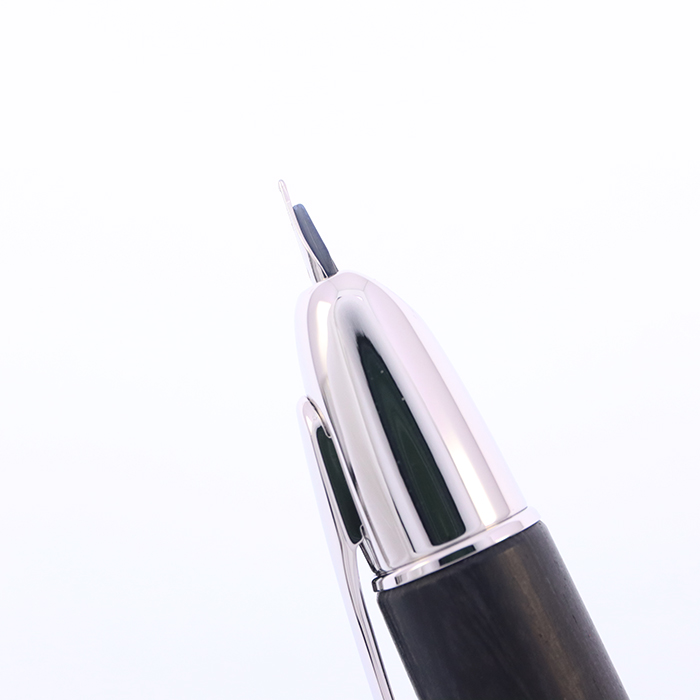 中古)PILOT パイロット 万年筆 キャップレス 木軸 ブラック 極細字