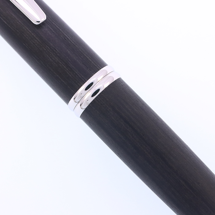 中古)PILOT パイロット 万年筆 キャップレス 木軸 ブラック 極細字