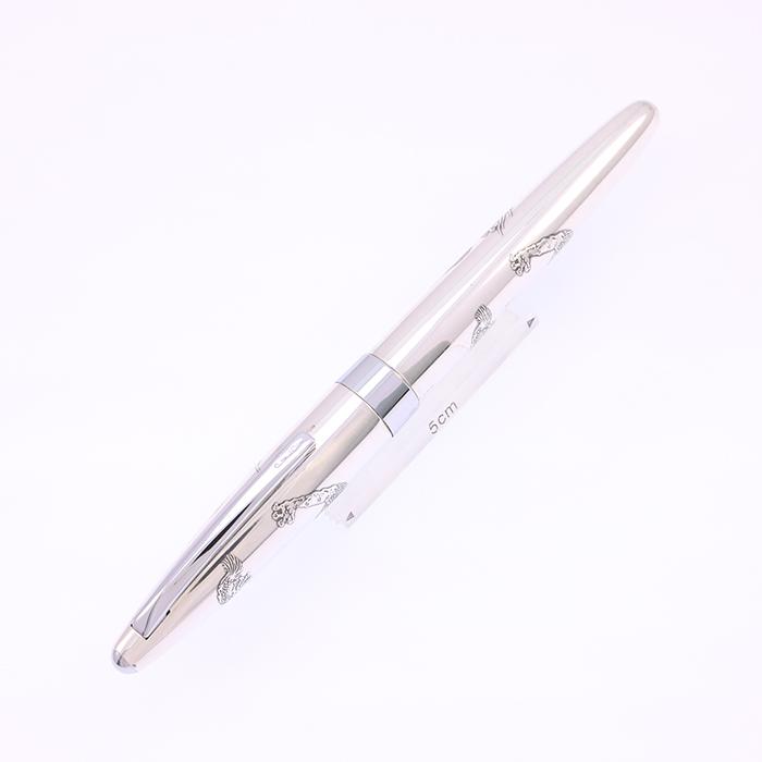 中古)PILOT パイロット 万年筆 エリート シルバーン 龍 14K/細字