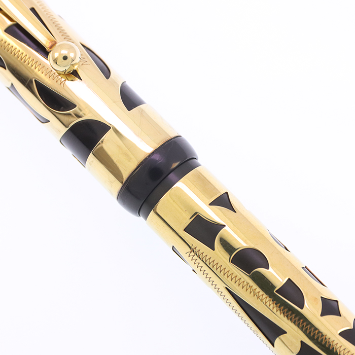 中古)PLATINUM プラチナ 万年筆 創業80周年記念 金透かし 唐草模様