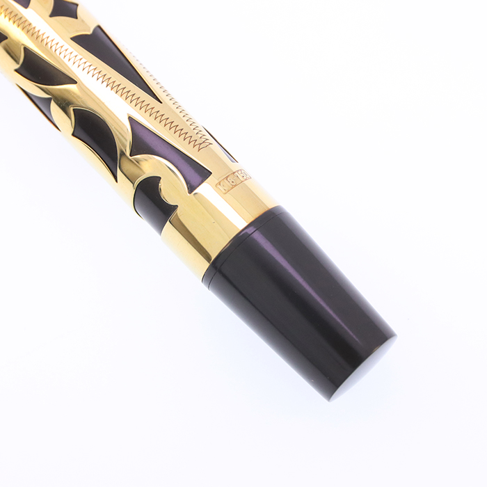 中古)PLATINUM プラチナ 万年筆 創業80周年記念 金透かし 唐草模様