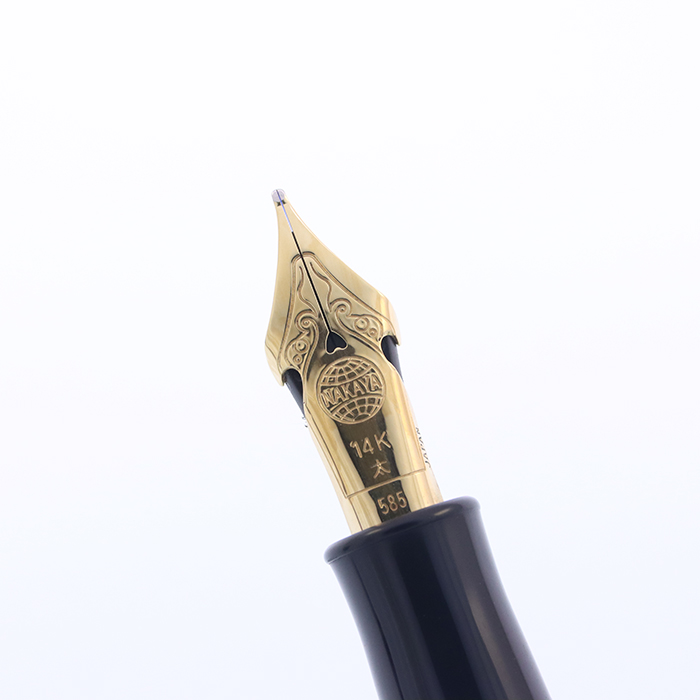 中古)NAKAYA 中屋万年筆 万年筆 ブライヤー 濃 光沢 廻り止め 虎 太字