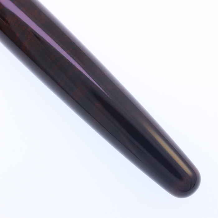 中古)NAKAYA 中屋万年筆 万年筆 ブライヤー 濃 光沢 廻り止め 虎 太字