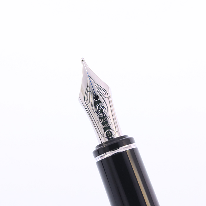中古)PILOT パイロット 万年筆 グランセ ロジウムコンビ ブラック