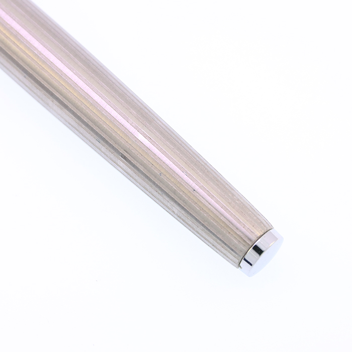 中古)PILOT パイロット 万年筆 カスタム ホワイトストライプ 18K-WG