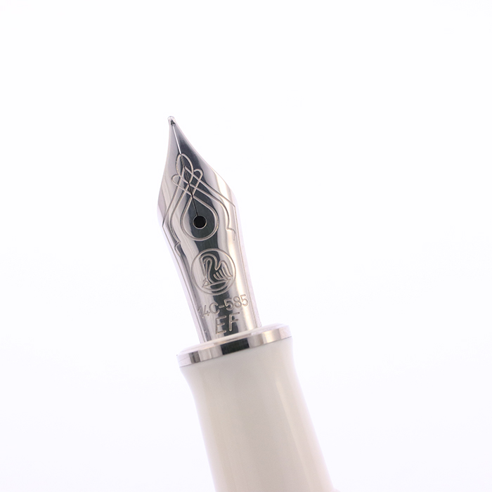 中古)Pelikan ペリカン 万年筆 スーベレーン M405 シルバーホワイト EF
