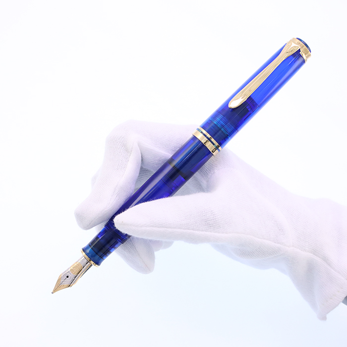 Pelikan ペリカン 廃盤万年筆 M805 ダークブルー　Fニブ　生産終了品 ペリカン（Pelikan） 万年筆スーベレーン M805 ブルー縞 万年筆