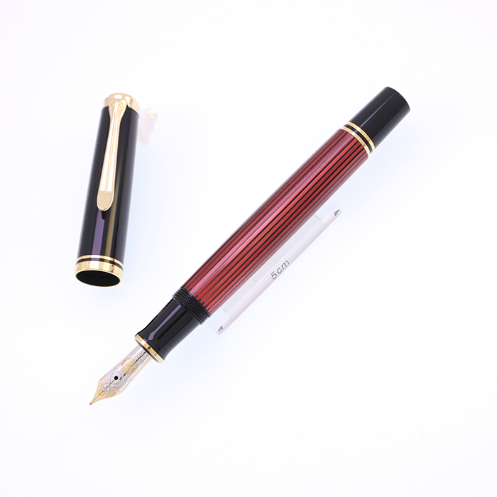 ペリカン　スーべレーン　M600 赤縞　F細字　k14 中古)Pelikan ペリカン 万年筆 スーベレーン M600 レッドストライプ F