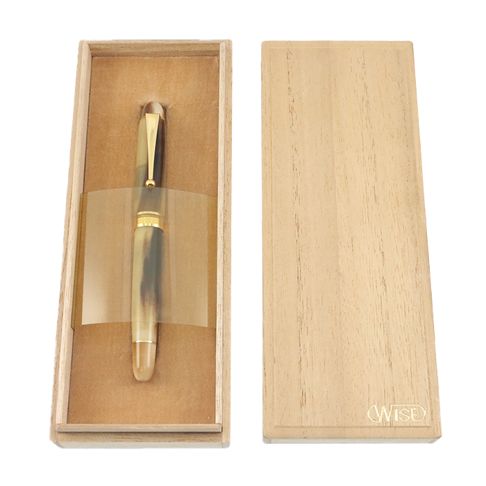 稀少品】□天然素材 水牛角軸 万年筆 F 細字 新品□ - 万年筆