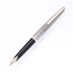 万年筆 エリートS スターリングシルバー 格子柄 18KWG/細字