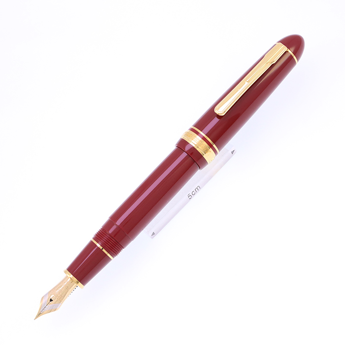 中古)PLATINUM プラチナ 万年筆 プレジデント ワインレッド 細字