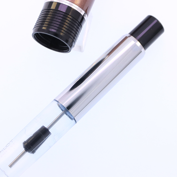 中古)PILOT パイロット 万年筆 エラボー ブラウン 軟中字 (金属軸