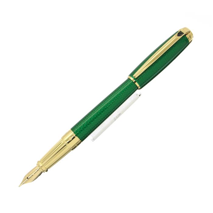 S.T.Dupont エス・テー・デュポン 万年筆 ラインD L ギヨシェアンダーラッカー エメラルドグリーンナチュラルラッカー