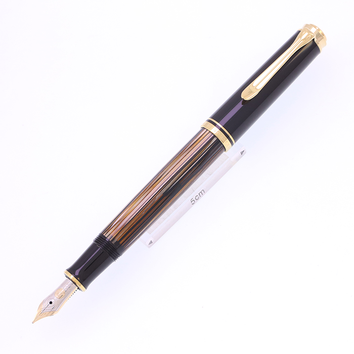 中古)Pelikan ペリカン 万年筆 スーベレーン M400 茶縞 EF（商品ID