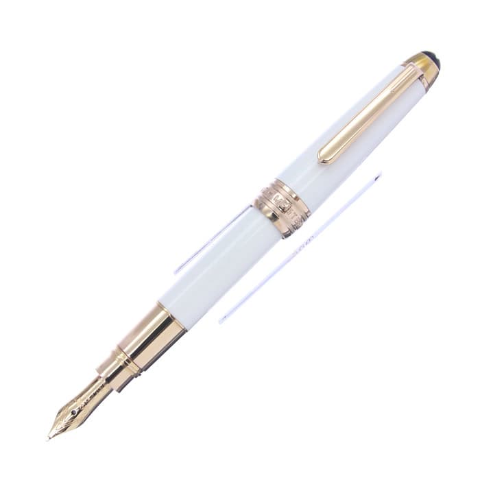 (中古)MONTBLANC モンブラン 万年筆 マイスターシュテュック ホワイトソリテール #114 レッドゴールド モーツァルト M（商品