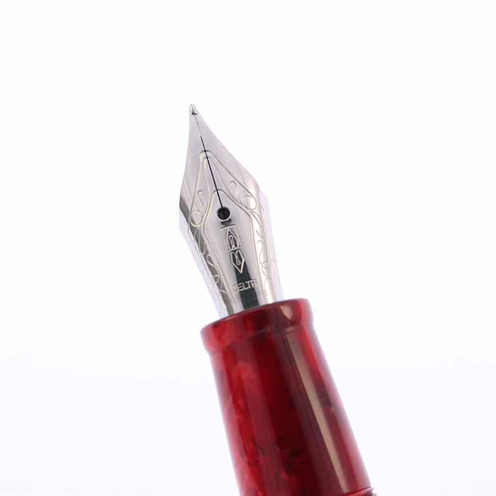 美品 DELTA デルタ 万年筆 ビンテージコレクション レッド　字幅 F 中古)DELTA デルタ 万年筆 ビンテージコレクション レッド F（商品ID